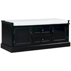 Panca contenitore imbottita in stile rustico con 2 cassetti e 2 armadietti