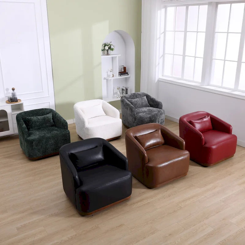Poltrona Girevole a Botte, Poltrona Accent Rotonda Comoda, Poltrona a Botte Girevole a 360 Gradi, Poltrona Relax per la Cameretta