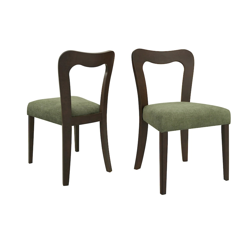 Set di 2 sedie da pranzo moderne Ethan imbottite con schienale aperto