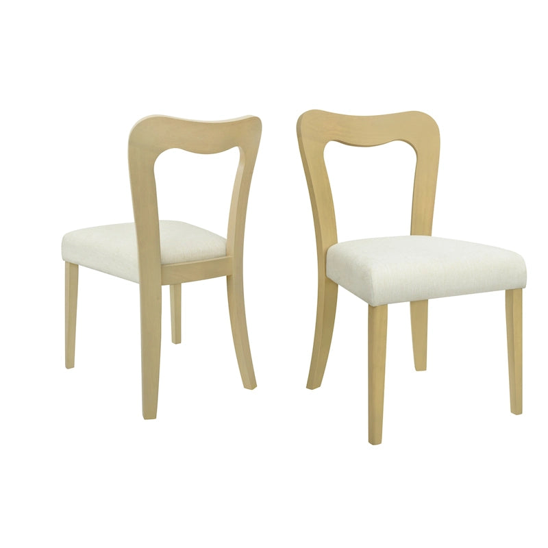 Set di 2 sedie da pranzo moderne Ethan imbottite con schienale aperto