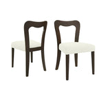 Set di 2 sedie da pranzo moderne Ethan imbottite con schienale aperto