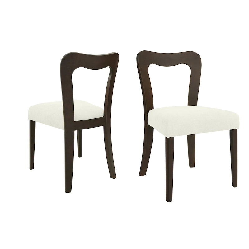 Set di 2 sedie da pranzo moderne Ethan imbottite con schienale aperto