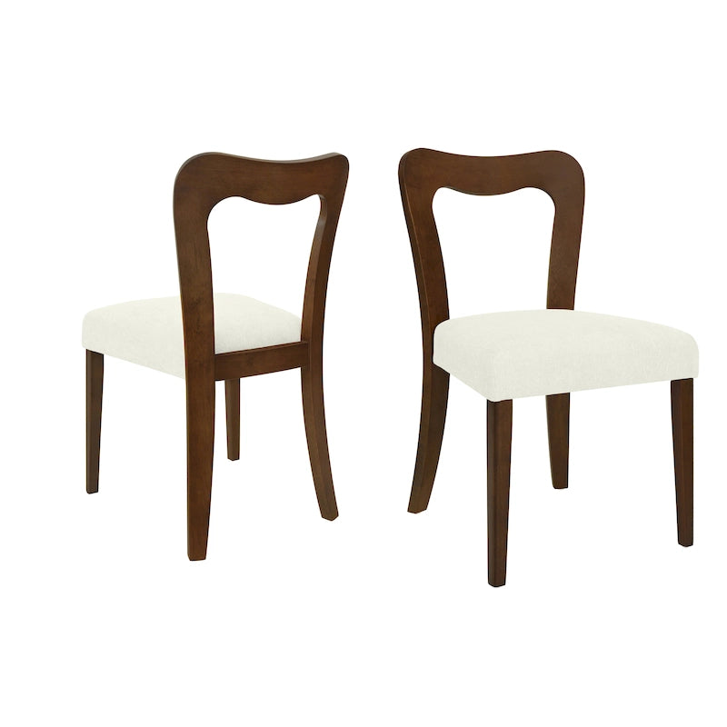 Set di 2 sedie da pranzo moderne Ethan imbottite con schienale aperto
