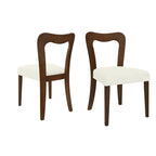 Set di 2 sedie da pranzo moderne Ethan imbottite con schienale aperto