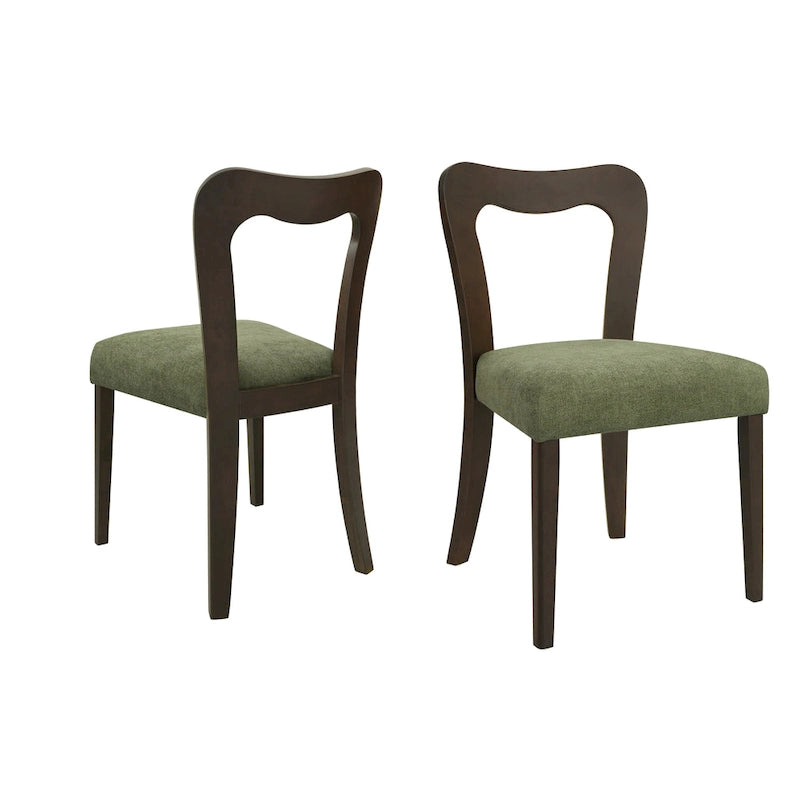 Set di 2 sedie da pranzo moderne Ethan imbottite con schienale aperto