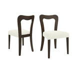 Set di 2 sedie da pranzo moderne Ethan imbottite con schienale aperto