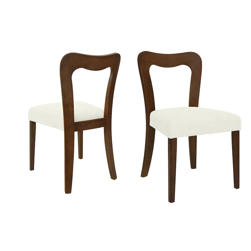Set di 2 sedie da pranzo moderne Ethan imbottite con schienale aperto