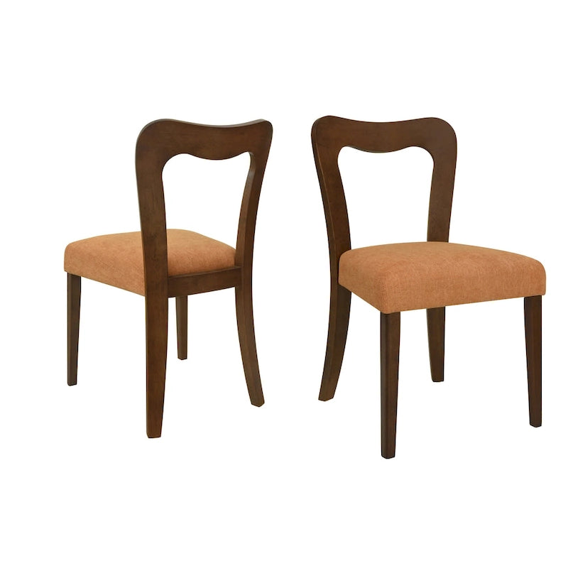 Set di 2 sedie da pranzo moderne Ethan imbottite con schienale aperto