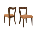 Set di 2 sedie da pranzo moderne Ethan imbottite con schienale aperto