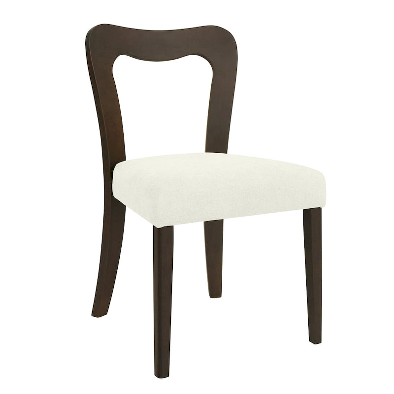 Set di 2 sedie da pranzo moderne Ethan imbottite con schienale aperto