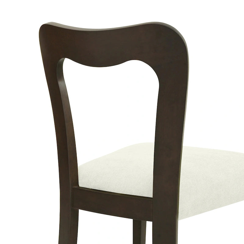Set di 2 sedie da pranzo moderne Ethan imbottite con schienale aperto