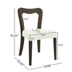 Set di 2 sedie da pranzo moderne Ethan imbottite con schienale aperto