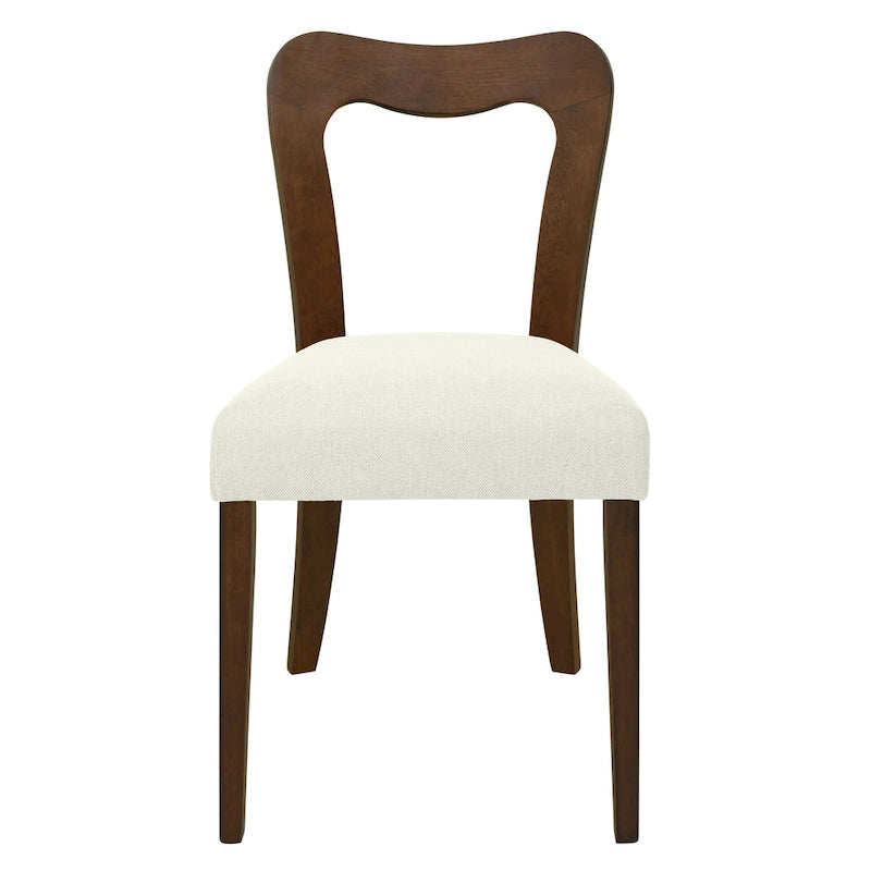Set di 2 sedie da pranzo moderne Ethan imbottite con schienale aperto