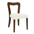 Set di 2 sedie da pranzo moderne Ethan imbottite con schienale aperto