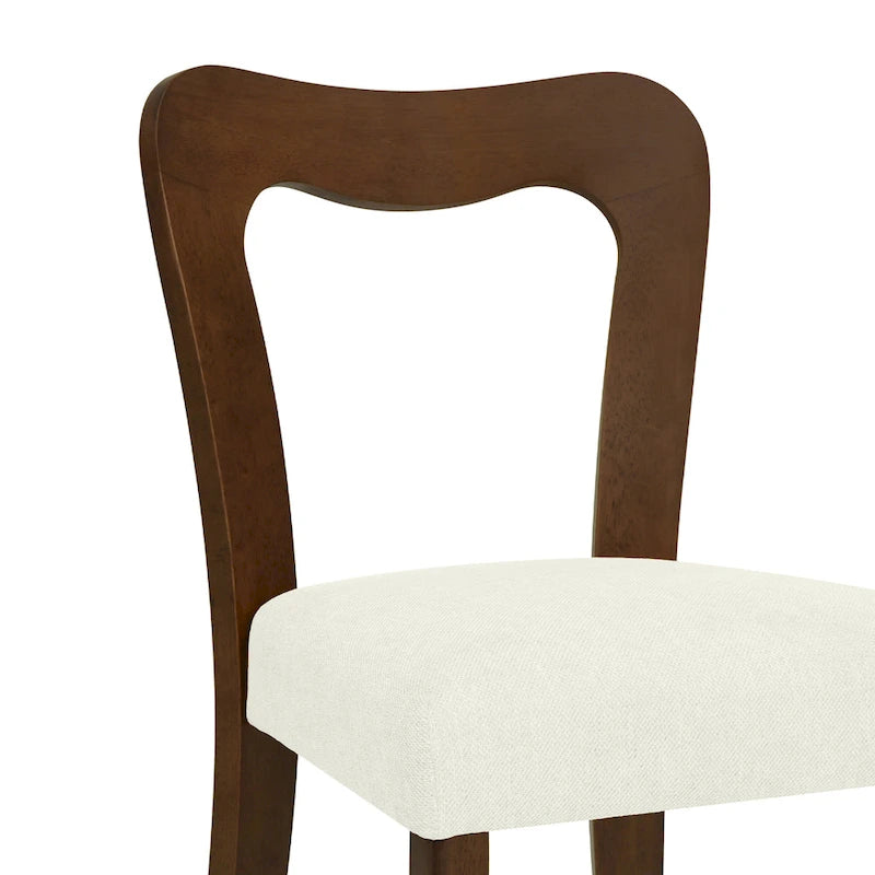 Set di 2 sedie da pranzo moderne Ethan imbottite con schienale aperto