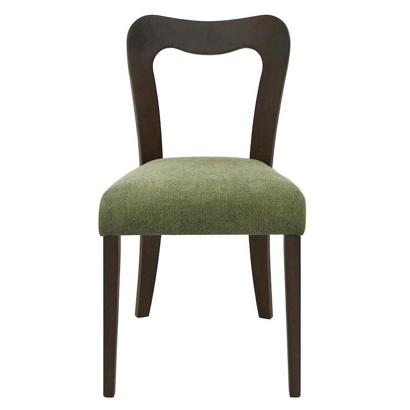 Set di 2 sedie da pranzo moderne Ethan imbottite con schienale aperto