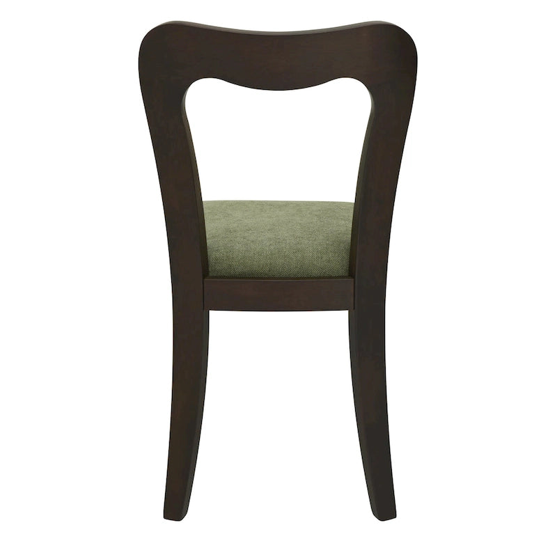 Set di 2 sedie da pranzo moderne Ethan imbottite con schienale aperto
