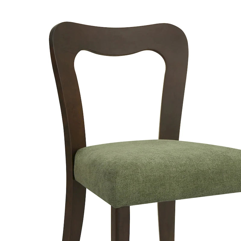 Set di 2 sedie da pranzo moderne Ethan imbottite con schienale aperto