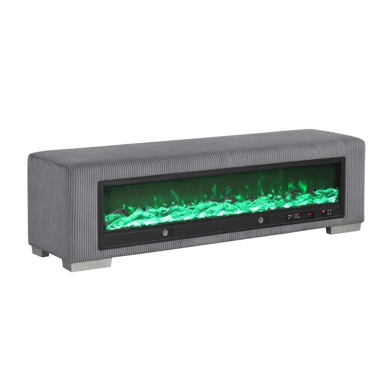 Panca Goffney Chenille con simulatore di camino e audio Bluetooth