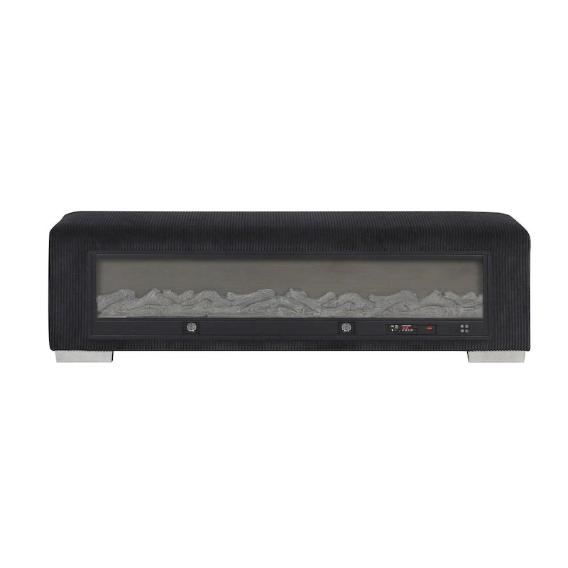 Panca Goffney Chenille con simulatore di camino e audio Bluetooth