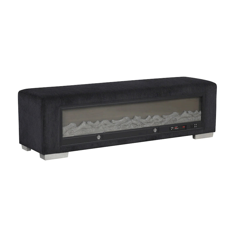 Panca Goffney Chenille con simulatore di camino e audio Bluetooth