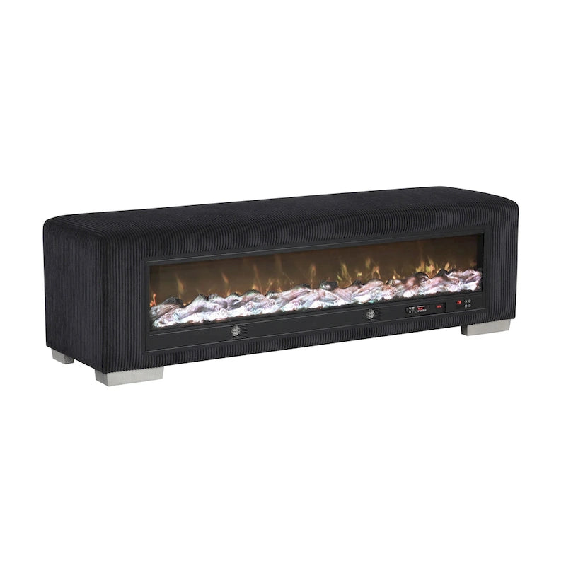 Panca Goffney Chenille con simulatore di camino e audio Bluetooth