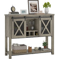 Coffee Bar Cabinet, Table Buffet Storage Cabinet with Wine Glass Rack