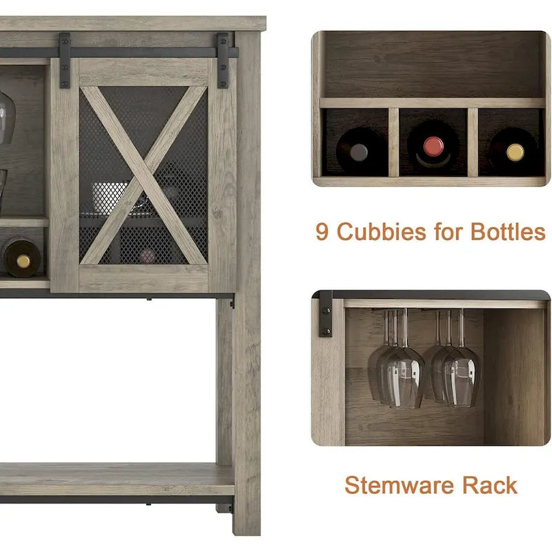 Mobile bar da caffè, credenza con portabicchieri da vino
