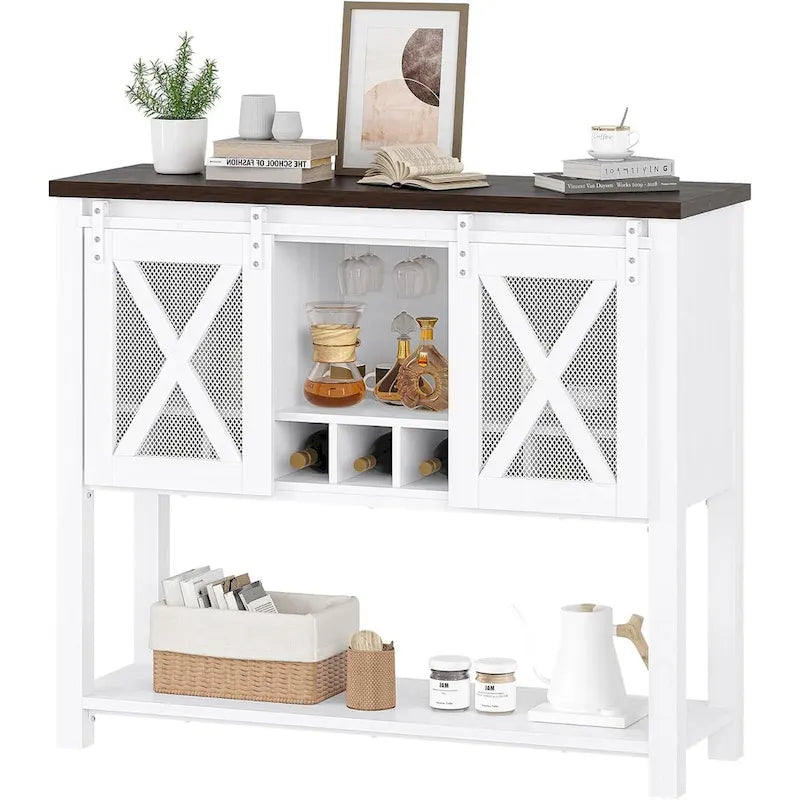 Mobile bar da caffè, credenza con portabicchieri da vino