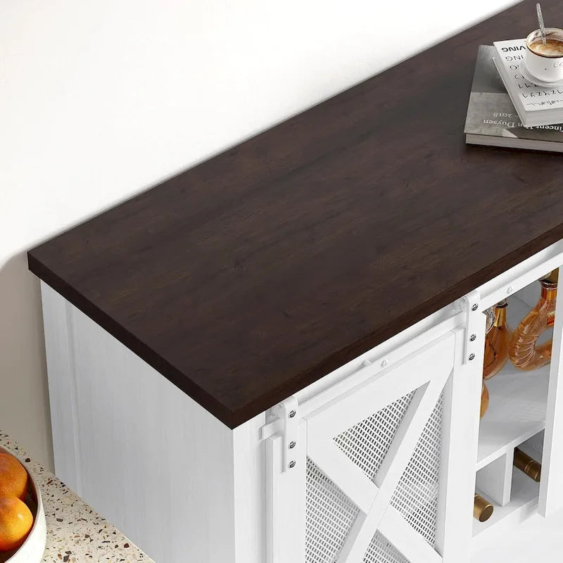 Mobile bar da caffè, credenza con portabicchieri da vino