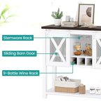 Mobile bar da caffè, credenza con portabicchieri da vino