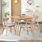 Set da tavolo da pranzo in legno per 4 persone, set da pranzo da cucina da 5 pezzi con tavolo da pranzo quadrato e 4 sedie imbottite in tessuto