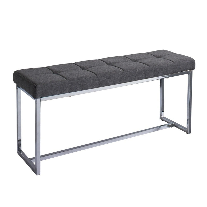 Panca moderna in tessuto Kennedy con base cromata