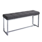 Panca moderna in tessuto Kennedy con base cromata