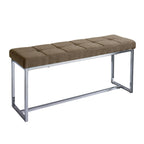Panca moderna in tessuto Kennedy con base cromata