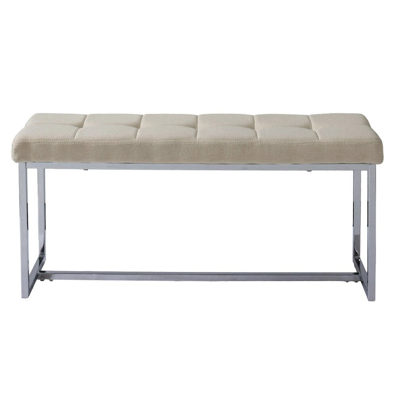 Panca moderna in tessuto Kennedy con base cromata