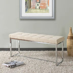 Panca moderna in tessuto Kennedy con base cromata