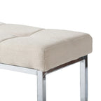 Panca moderna in tessuto Kennedy con base cromata