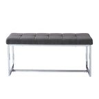 Panca moderna in tessuto Kennedy con base cromata