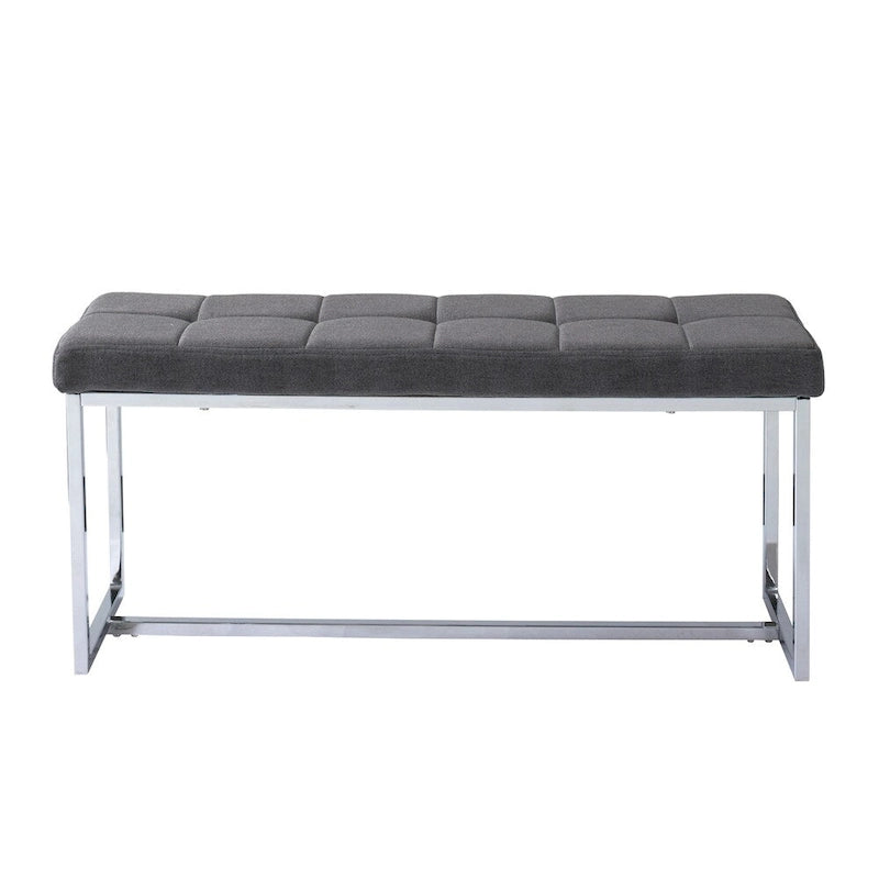 Panca moderna in tessuto Kennedy con base cromata