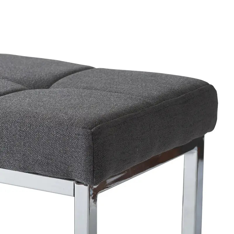 Panca moderna in tessuto Kennedy con base cromata