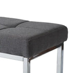 Panca moderna in tessuto Kennedy con base cromata