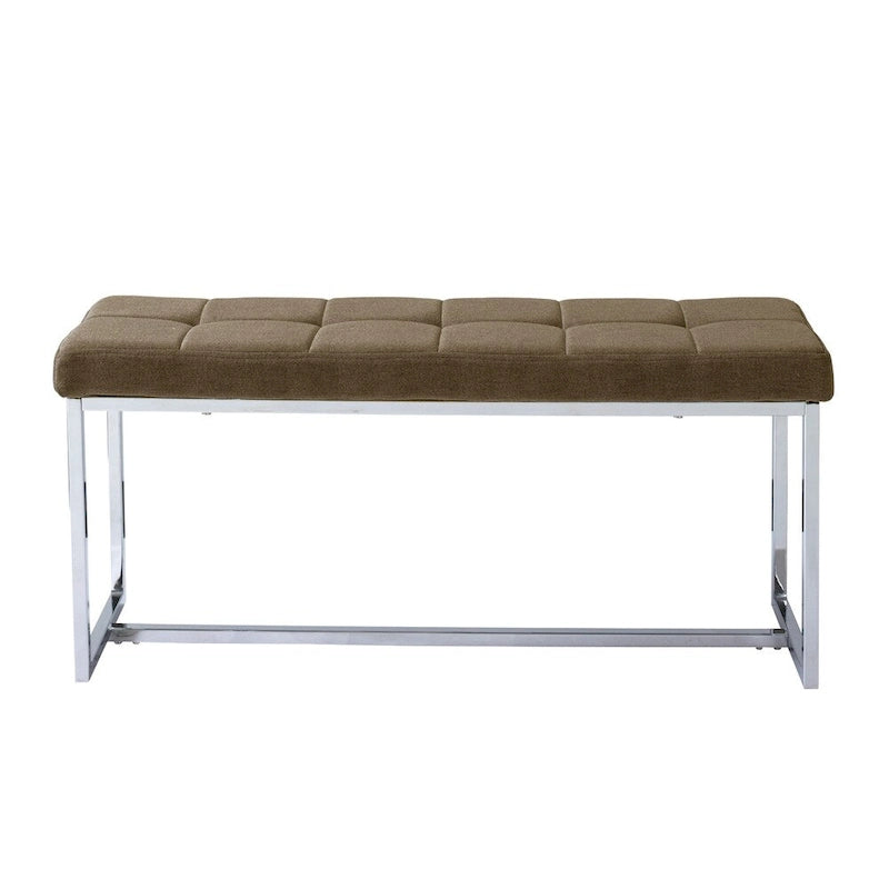 Panca moderna in tessuto Kennedy con base cromata