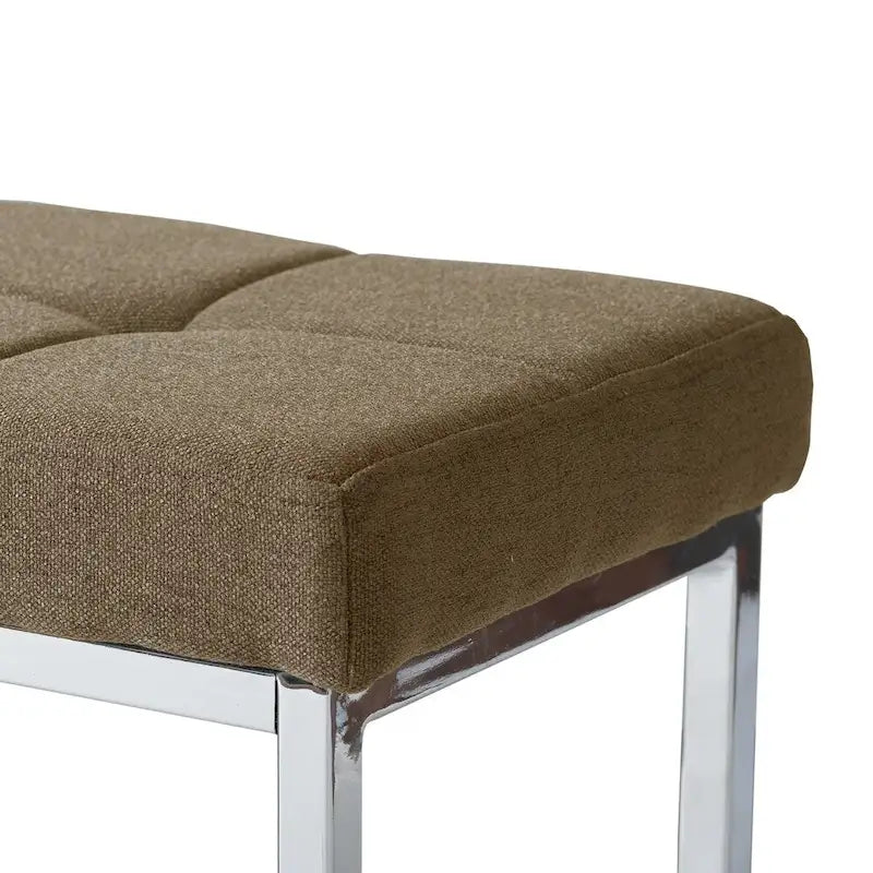 Panca moderna in tessuto Kennedy con base cromata