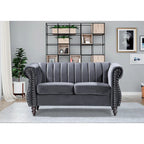 Divanetto Chesterfield "Charlot Velvet" con Braccioli Arrotondati