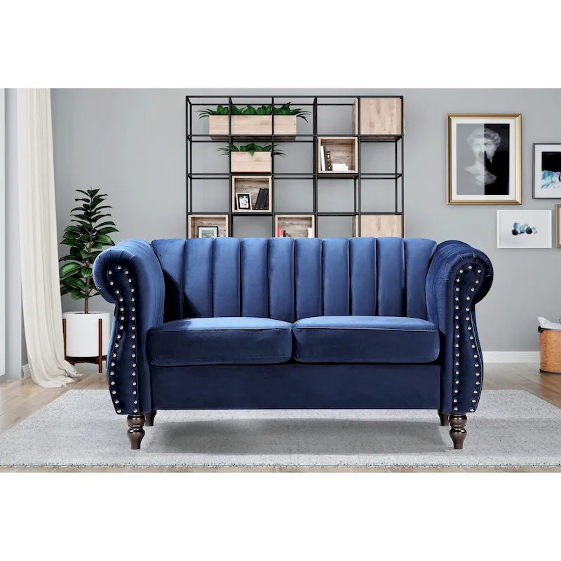 Divanetto Chesterfield "Charlot Velvet" con Braccioli Arrotondati
