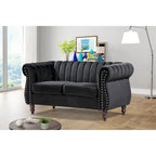 Divanetto Chesterfield "Charlot Velvet" con Braccioli Arrotondati