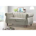 Divanetto Chesterfield "Charlot Velvet" con Braccioli Arrotondati