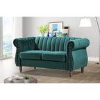 Divanetto Chesterfield "Charlot Velvet" con Braccioli Arrotondati