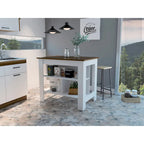 Isola cucina con quattro gambe, tre ripiani
